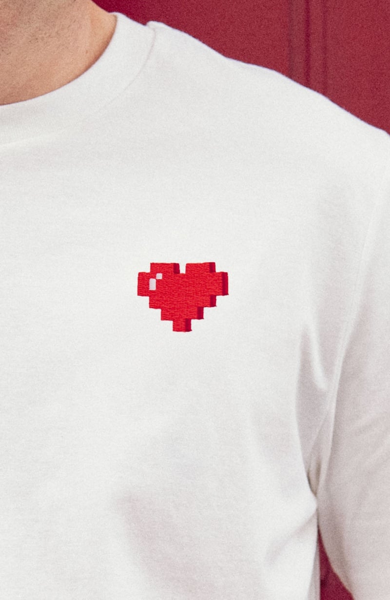 T-shirt cœur mosaïque - broderie - 2