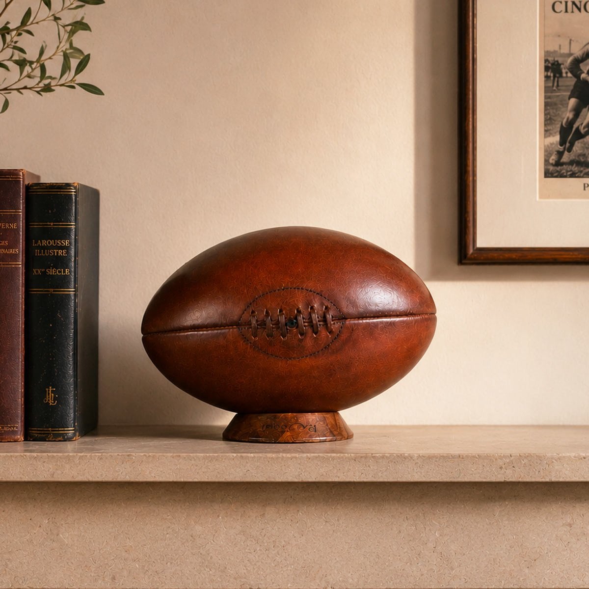 Ballon de rugby en cuir vintage - 2