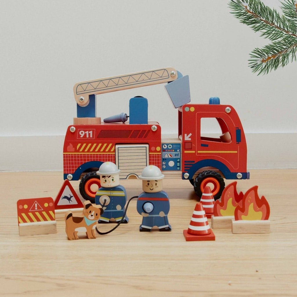 Camion de pompier en bois - 2