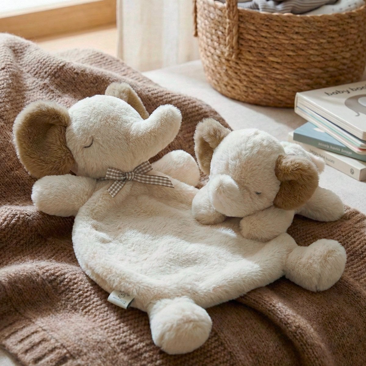 Coffret naissance duo de peluches éléphant - 1