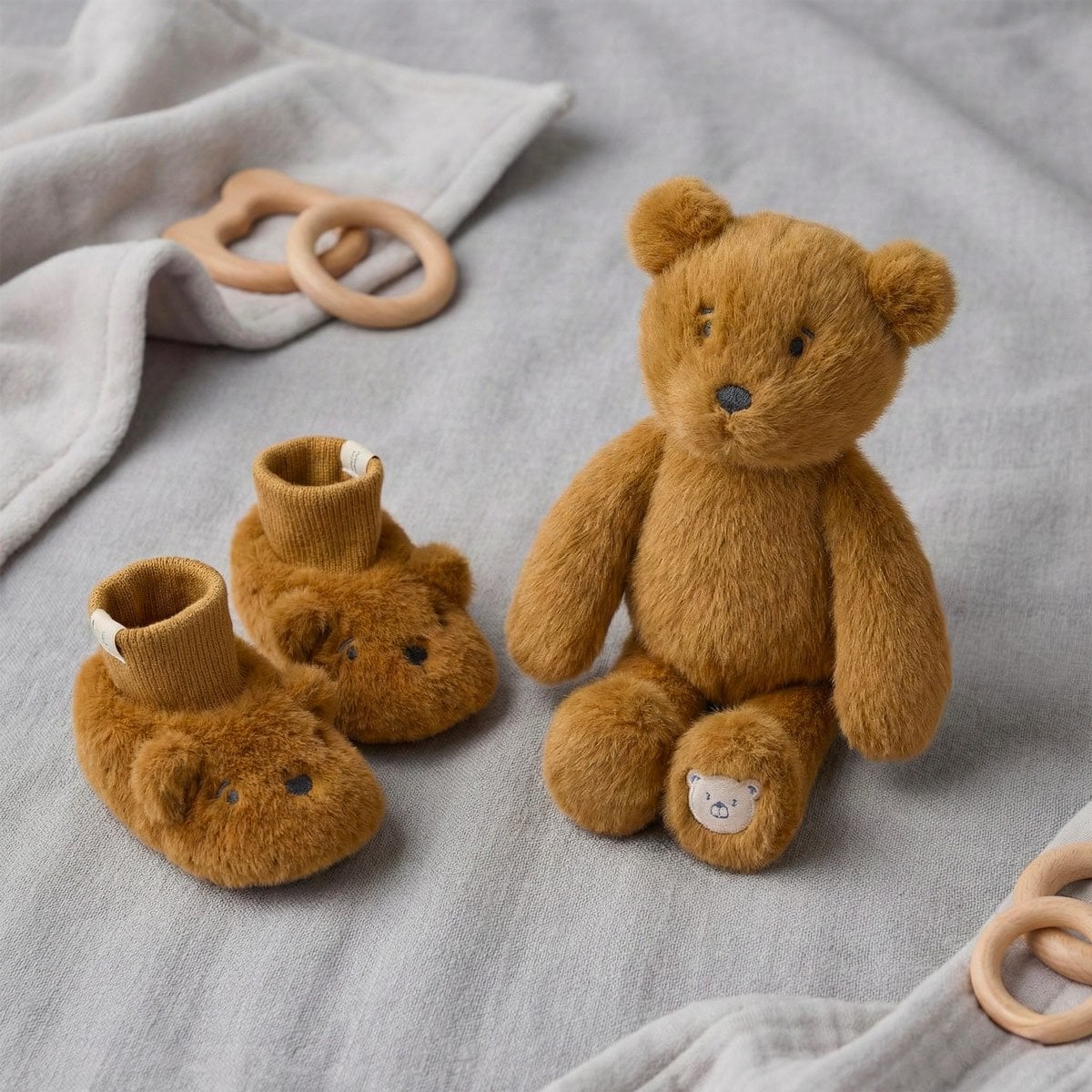 Coffret naissance peluche & chaussons ours - 2