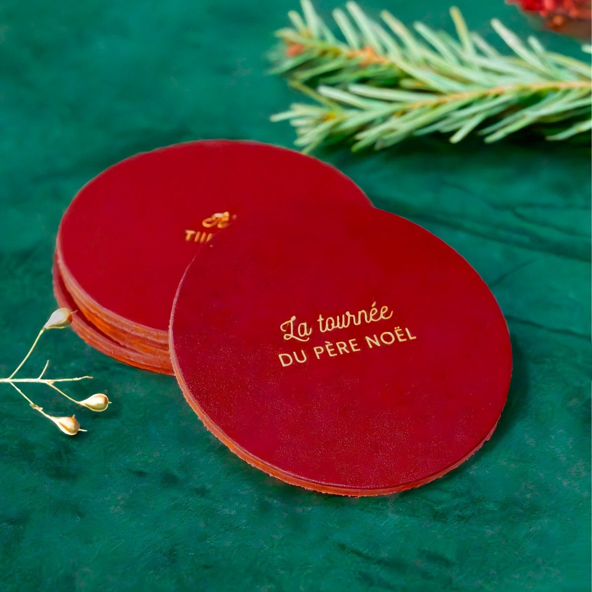 Dessous de verre de Noël en cuir - Expressions - 1
