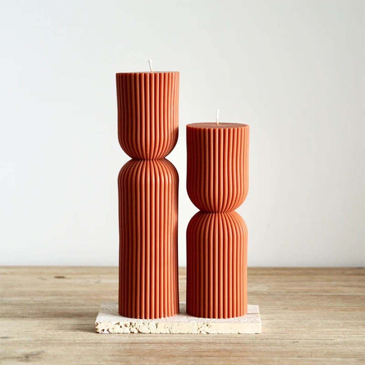 Duo de bougies géométriques en cire végétale - 2