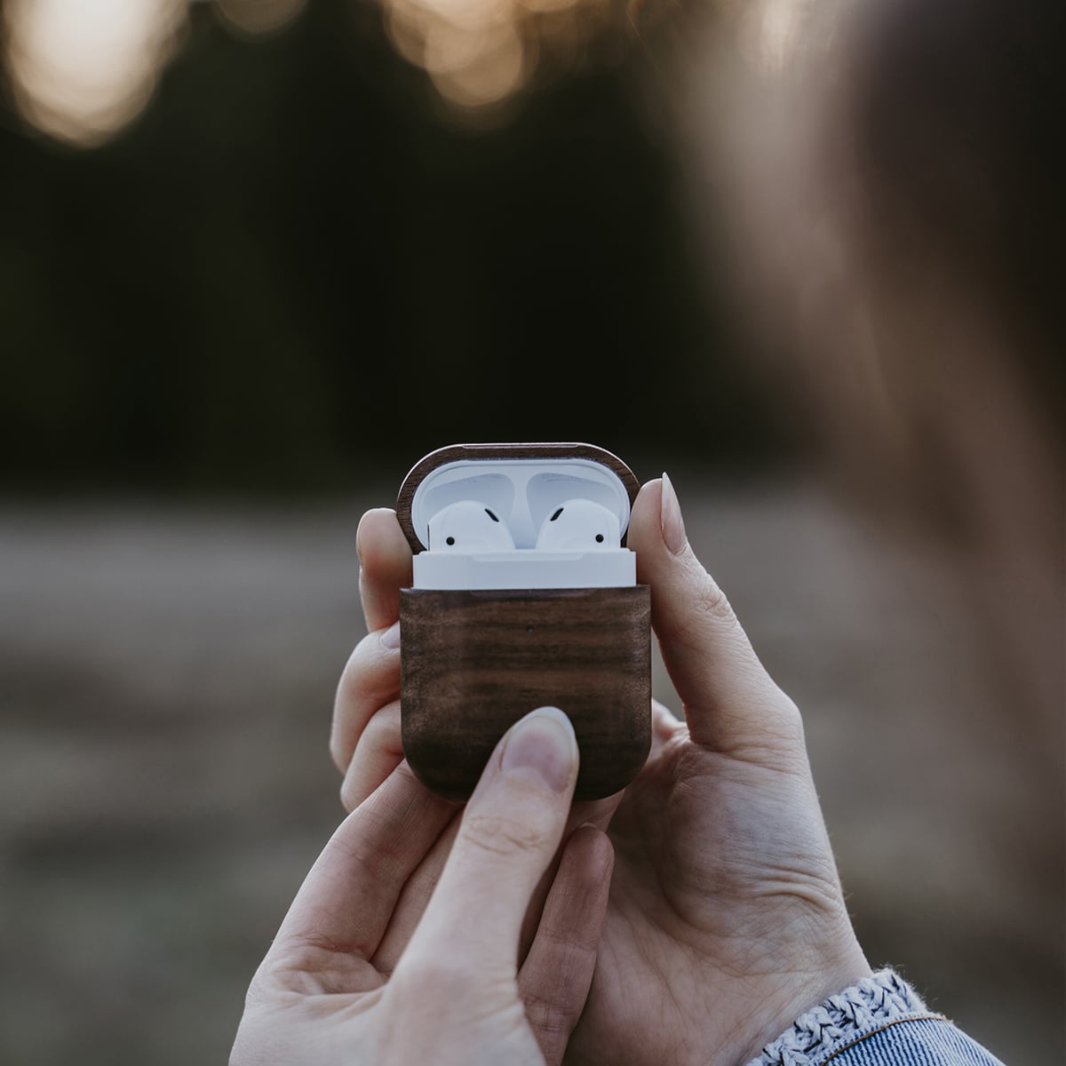 Étui pour AirPods en noyer - 2