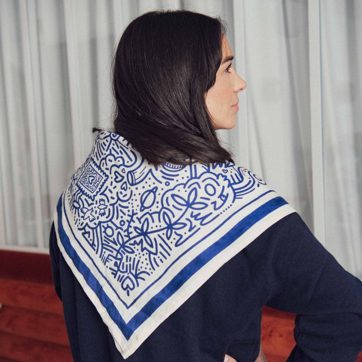 Foulard illustré en coton - 2