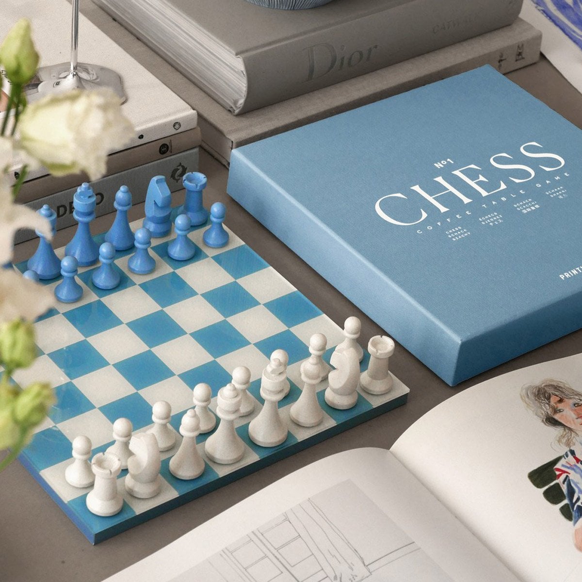 Jeu d'échecs bleu - 1