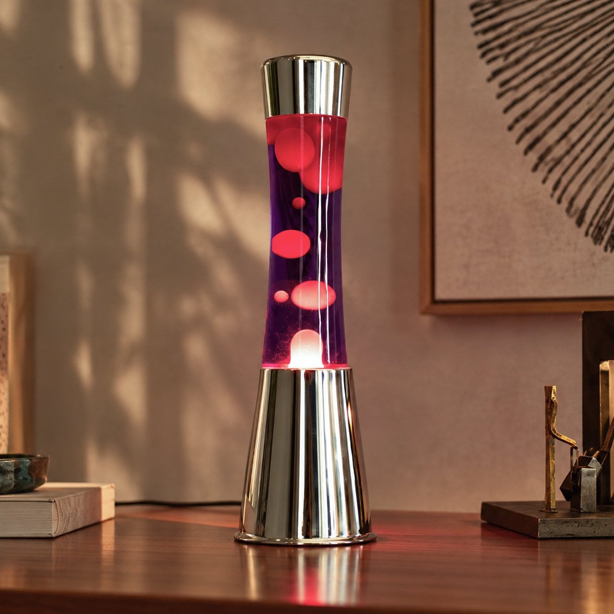 Lampe lave avec base chromée - 2