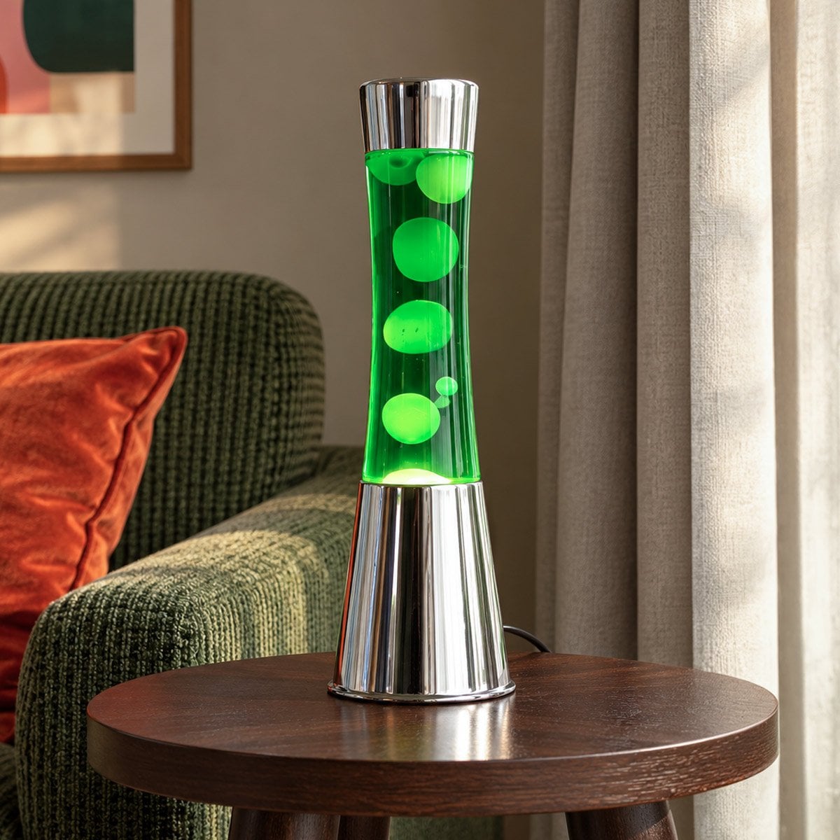 Lampe lave avec base chromée - 1