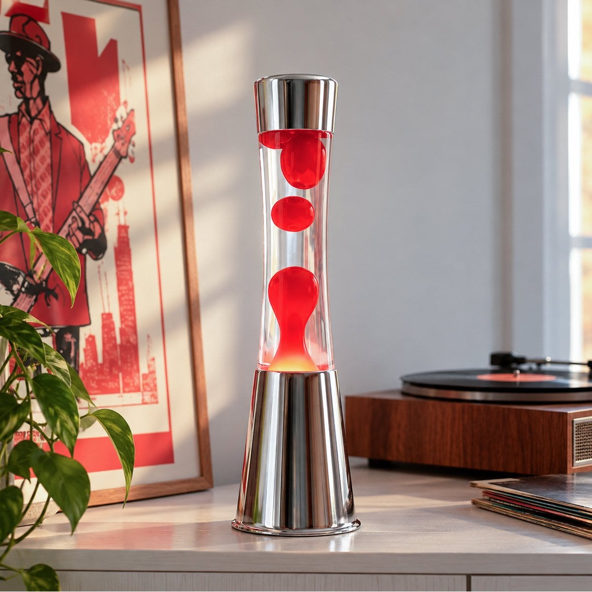 Lampe lave avec base chromée - 3