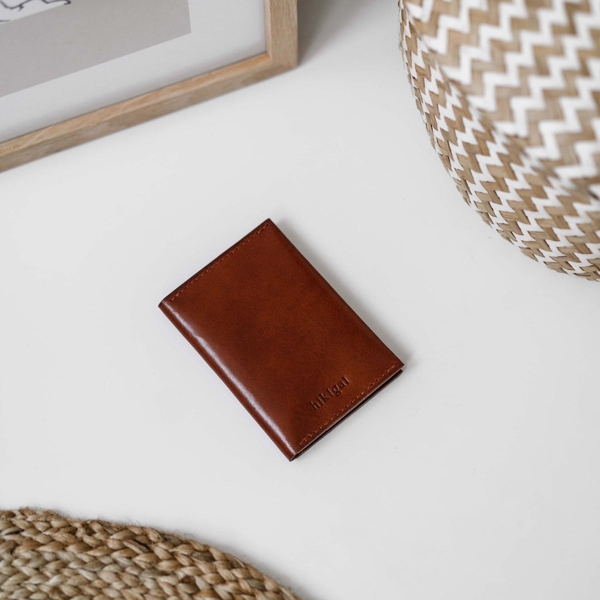 Porte-cartes pliable en cuir - 4