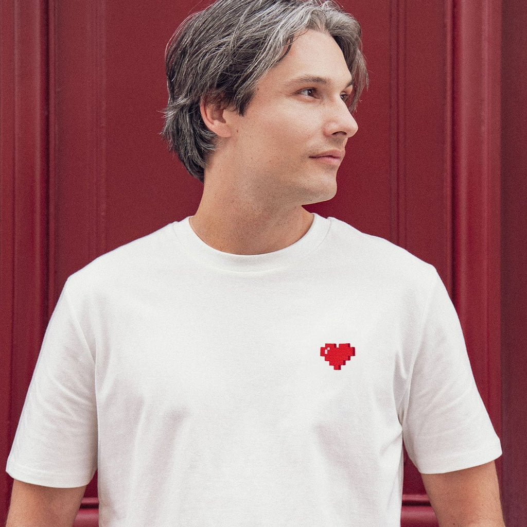T-shirt cœur mosaïque - broderie - 1