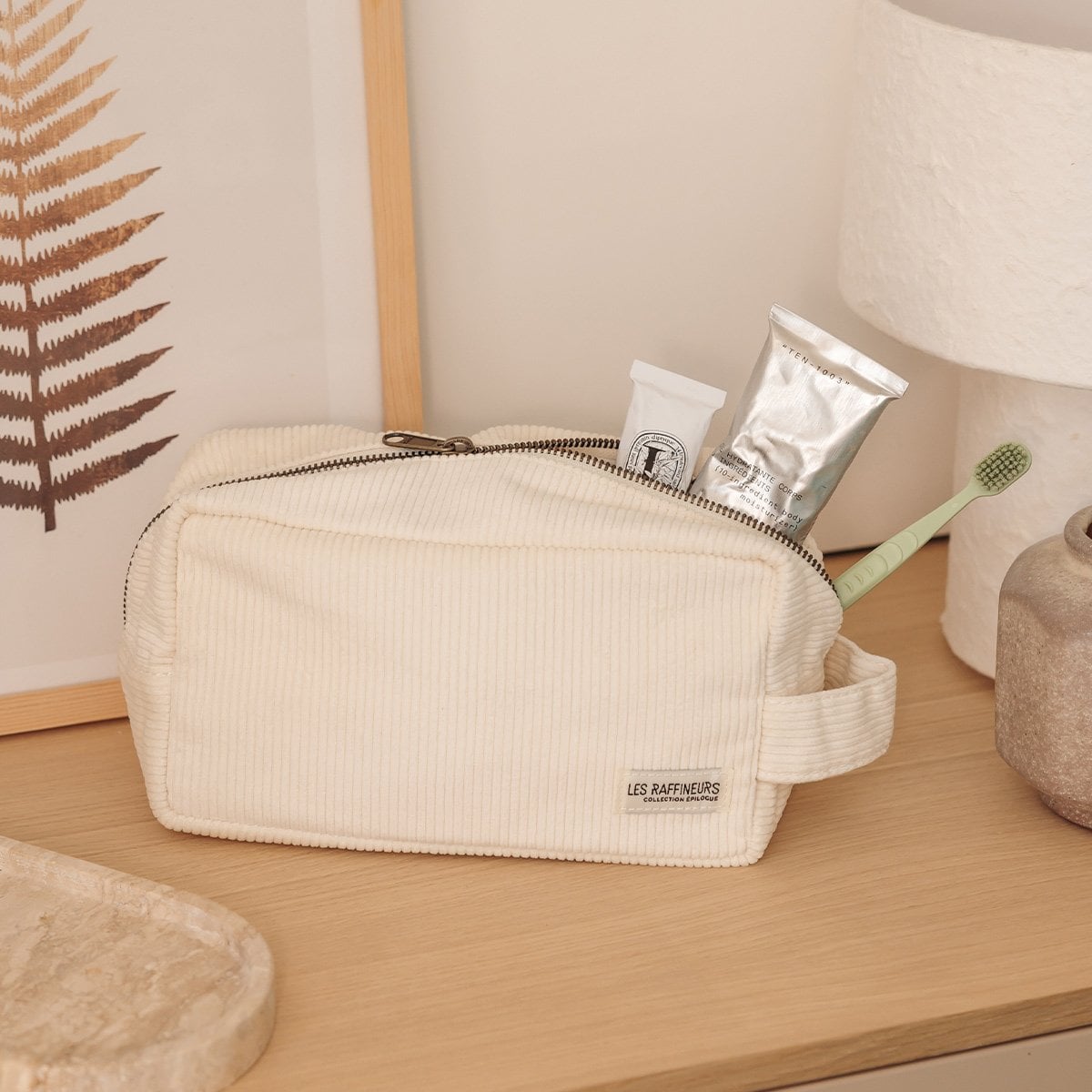 Trousse de toilette en velours côtelé - 1